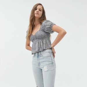 UO Angelo Smocked Bodice Top